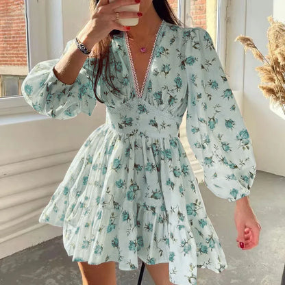 Women Floral Print Mini Dress