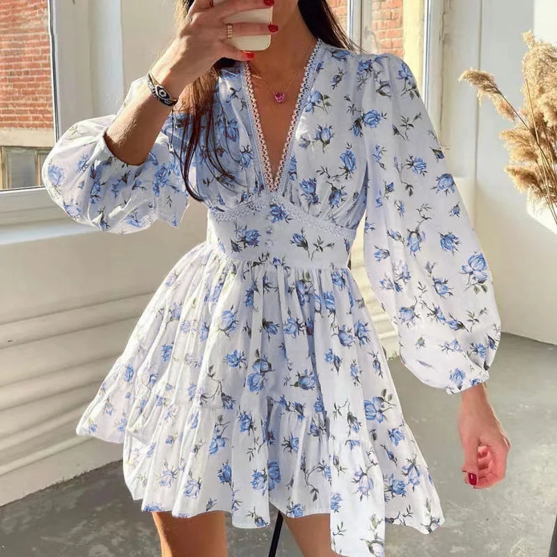 Women Floral Print Mini Dress