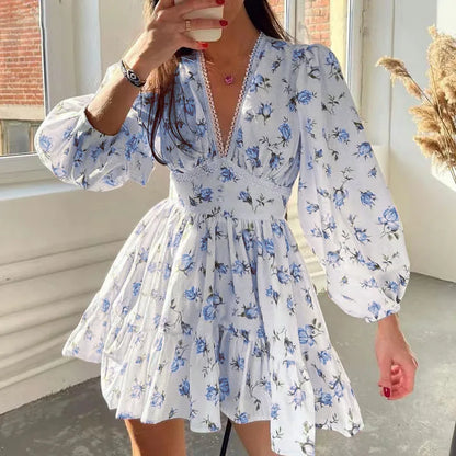 Women Floral Print Mini Dress