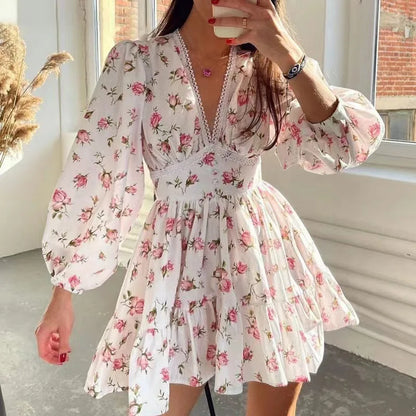 Women Floral Print Mini Dress