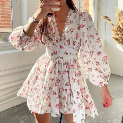 Women Floral Print Mini Dress