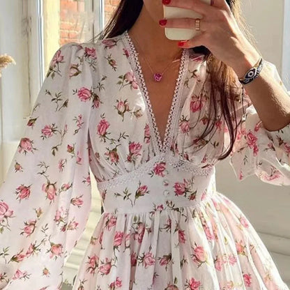 Women Floral Print Mini Dress