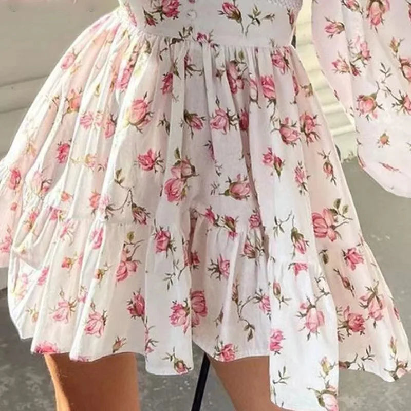 Women Floral Print Mini Dress