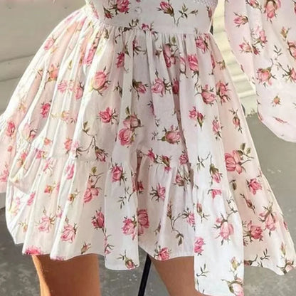 Women Floral Print Mini Dress