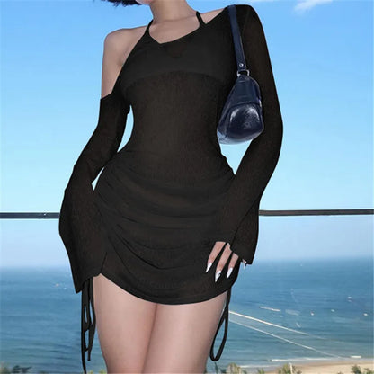 Hot sweet Shirring Hipster Dress