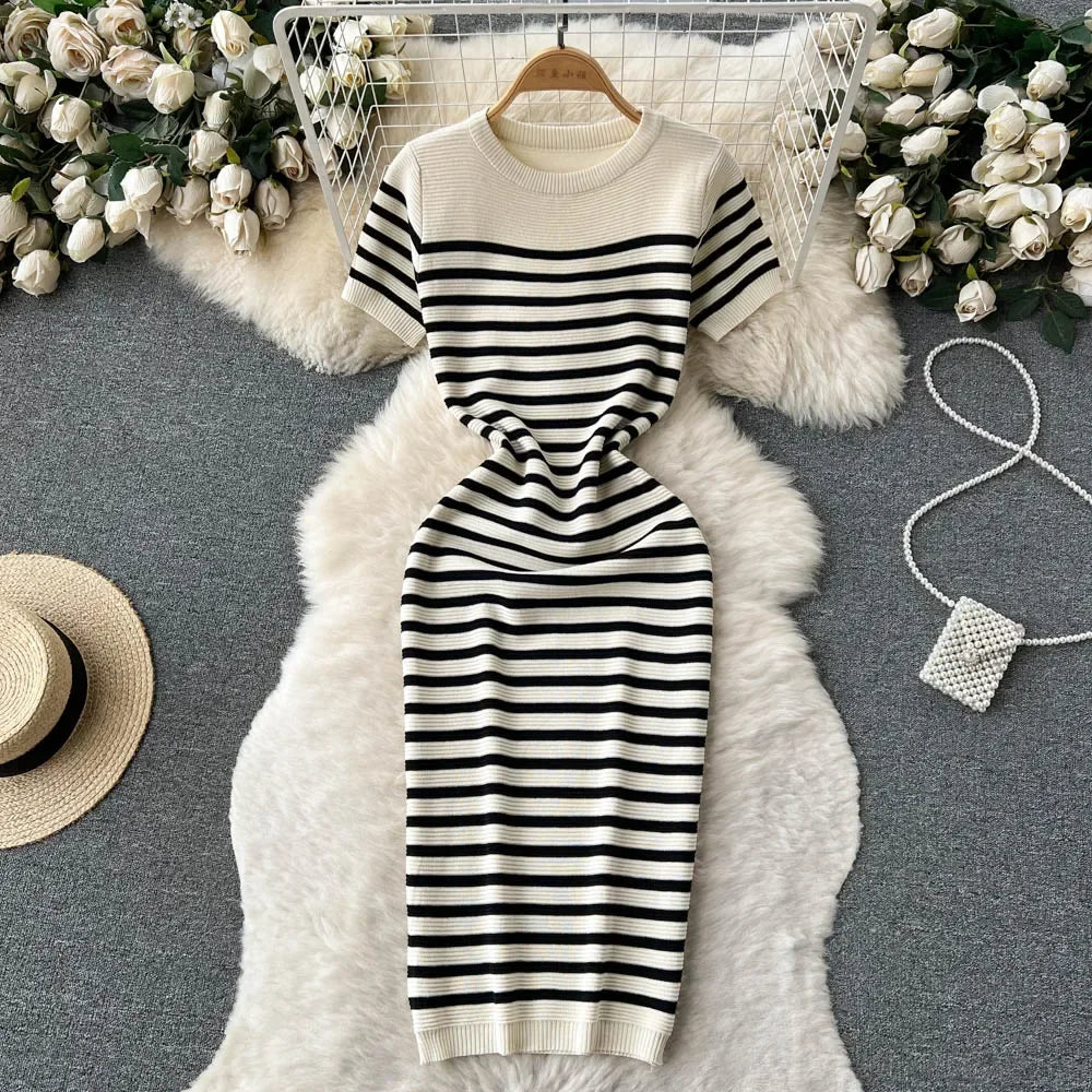 Striped Beach Knitted Dress