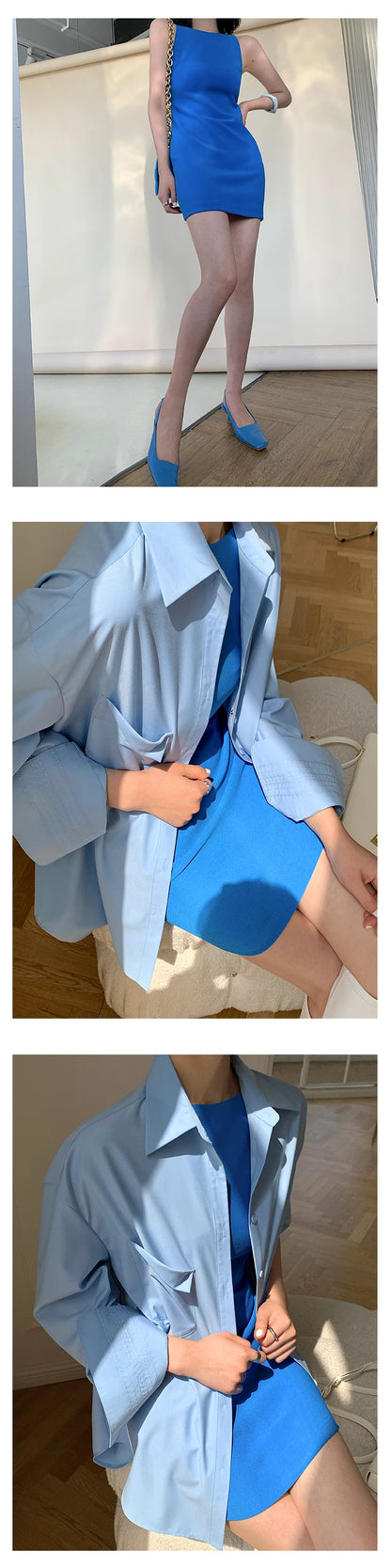 Jielur Summer Women New Spaghetti Strap Elegant Party Mini Dress