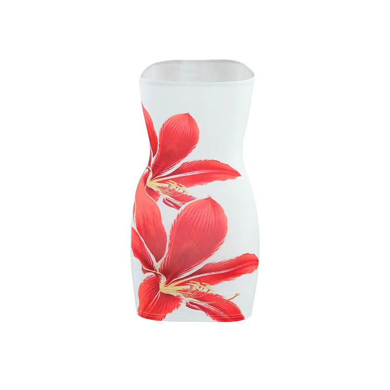 Strapless Tie Dye Tube Dress