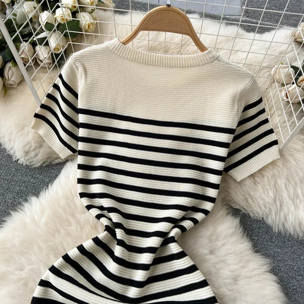 Striped Beach Knitted Dress