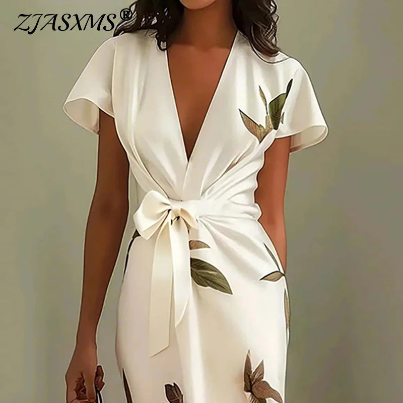 Tie-up Bow Long Dress