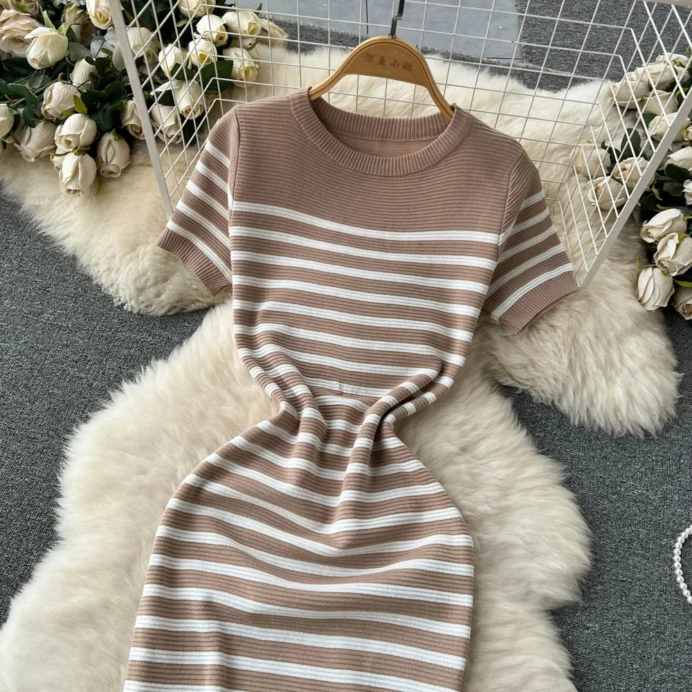 Striped Beach Knitted Dress