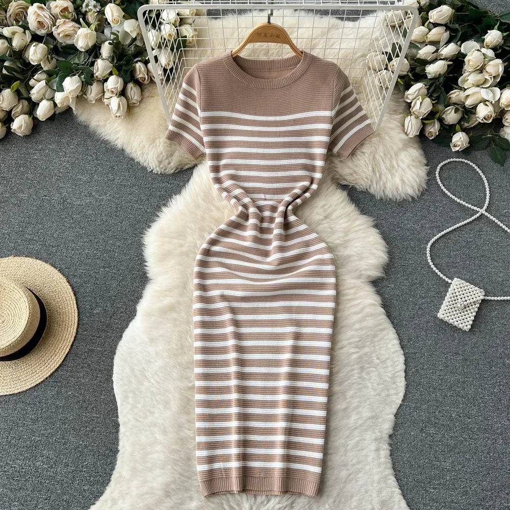 Striped Beach Knitted Dress