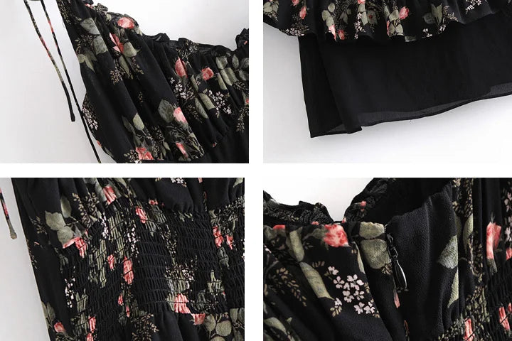 V-Ne Floral Print  Dress