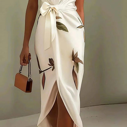 Tie-up Bow Long Dress