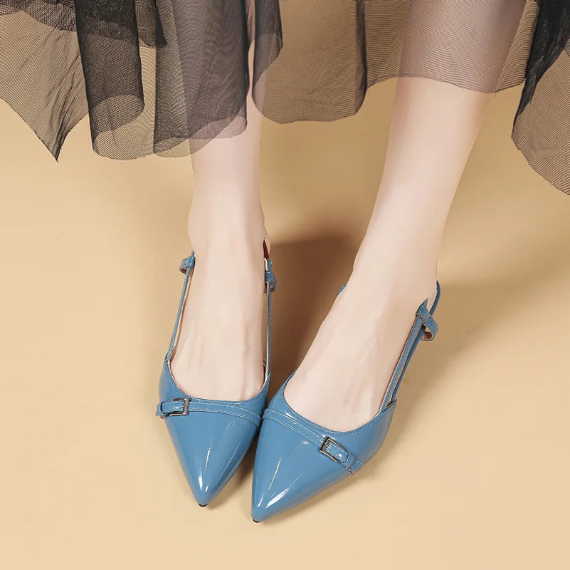 Women's Mid Heels Party Patent Sandals