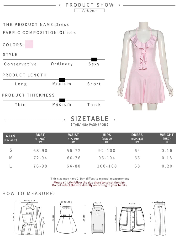 Nibbler Halter Ruffles V-Neck Dress