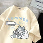Cute Cat Fun Print Short Sleeve T-shirt