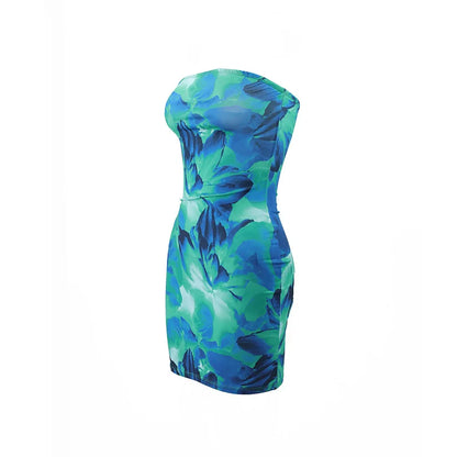 Strapless Tie Dye Tube Dress